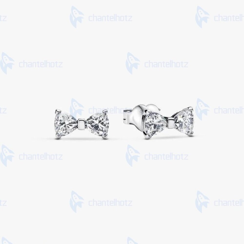 Pandora Sparkling clear Bow Stud Earrings